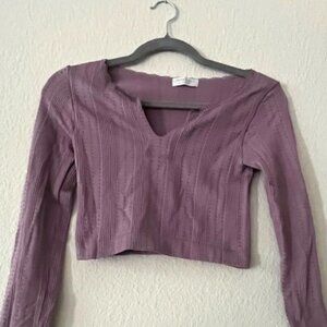 ALTAR'D State dusty rose long sleeve stretchy crop top Sz XS/S